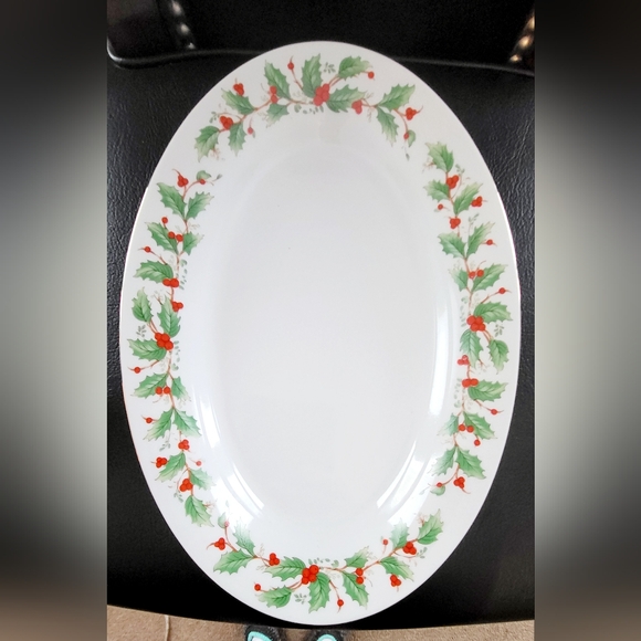 China Pearl NOEL Fine China Liling TWO (2) Serving Platters 14 1/8" x 9 11/16" - Picture 6 of 7